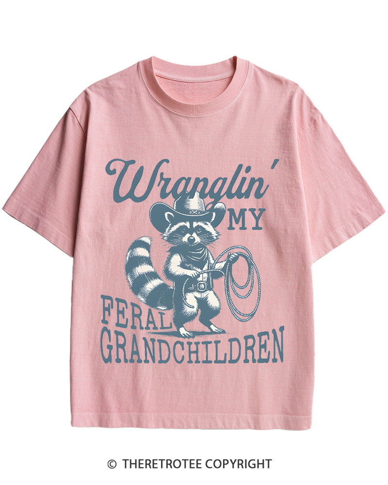 TheRetroTee Raccoon Feral Grandchildren 1940s Cotton T-Shirt