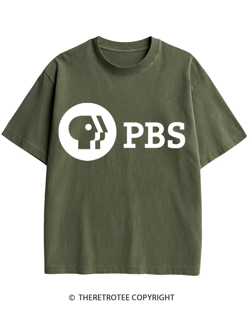 TheRetroTee Protect PBS Logo 1970s Cotton T-Shirt