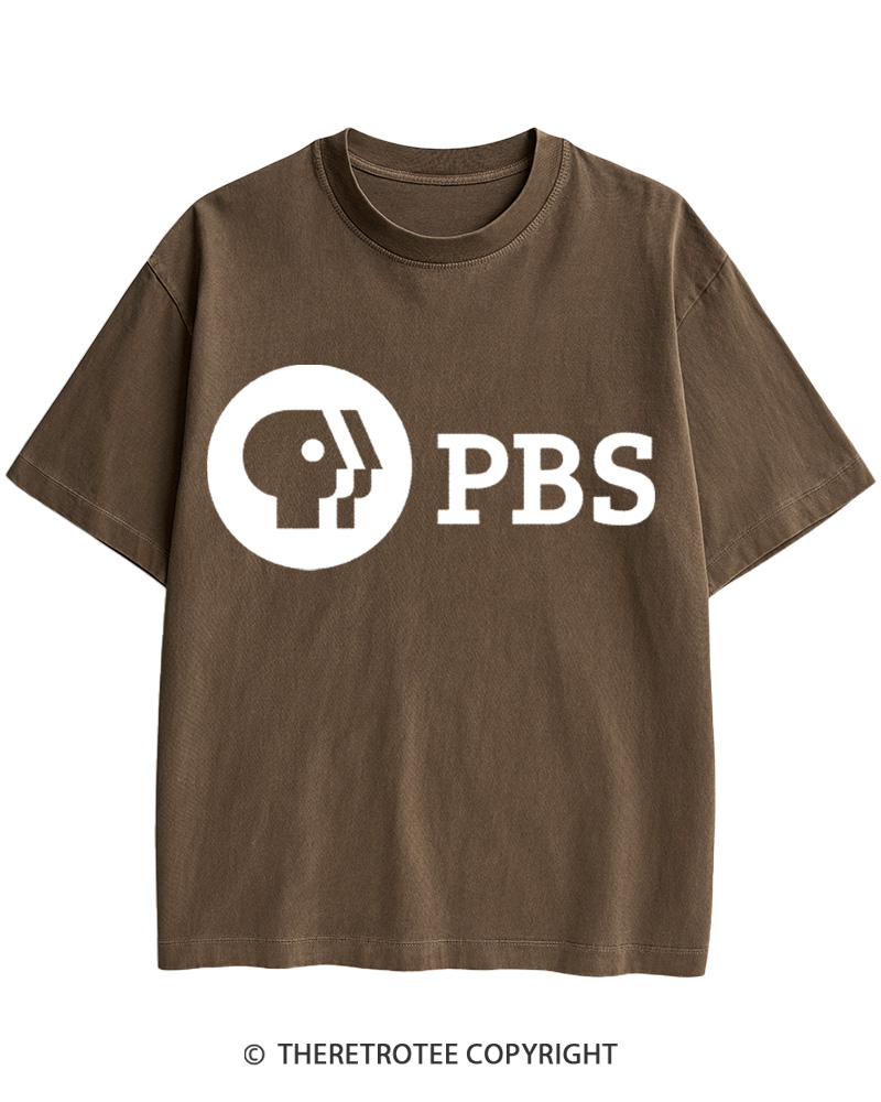 TheRetroTee Protect PBS Logo 1970s Cotton T-Shirt