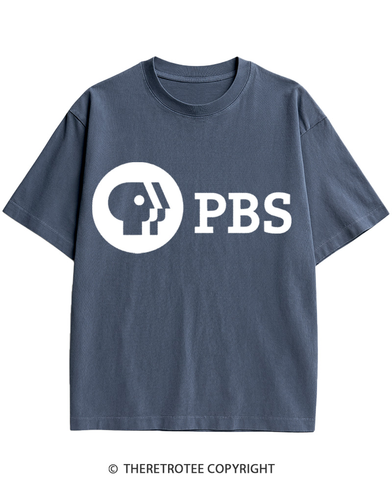 TheRetroTee Protect PBS Logo 1970s Cotton T-Shirt