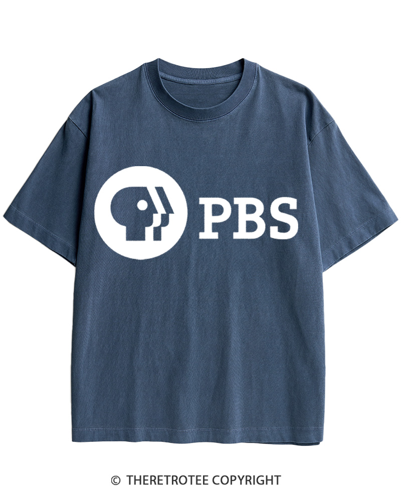 TheRetroTee Protect PBS Logo 1970s Cotton T-Shirt