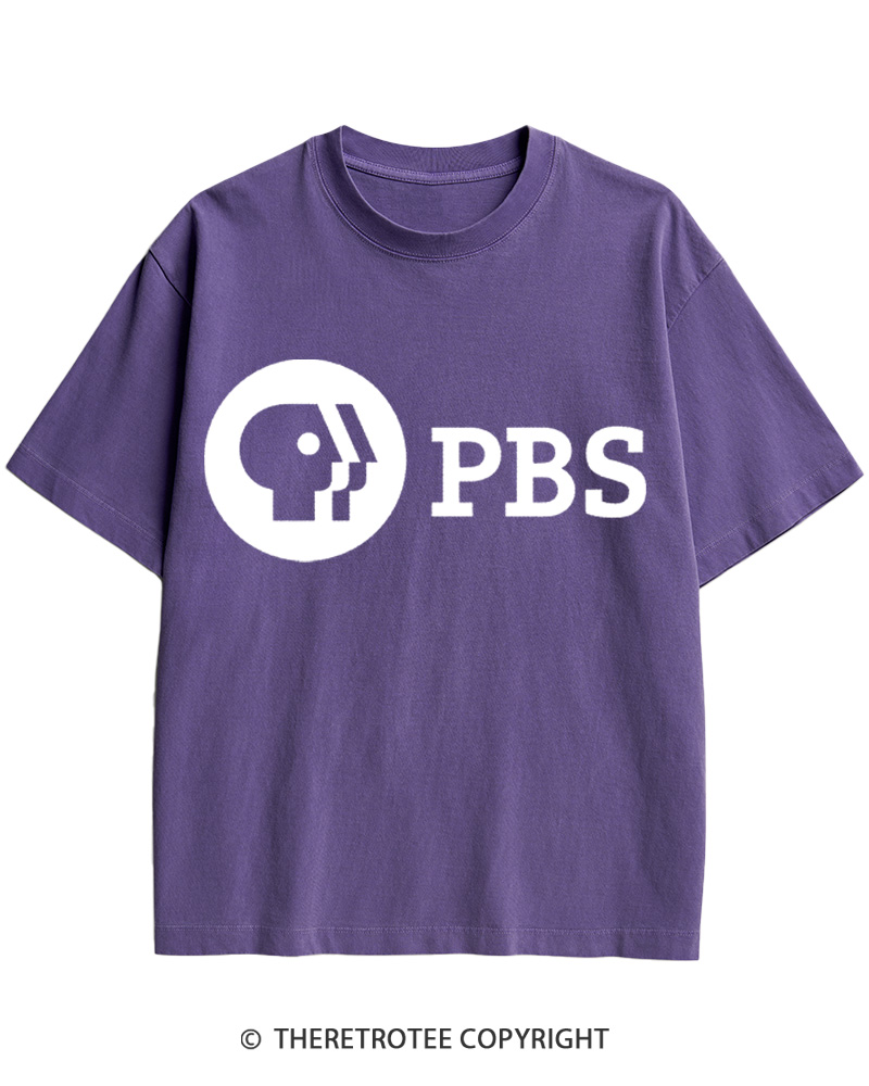 TheRetroTee Protect PBS Logo 1970s Cotton T-Shirt