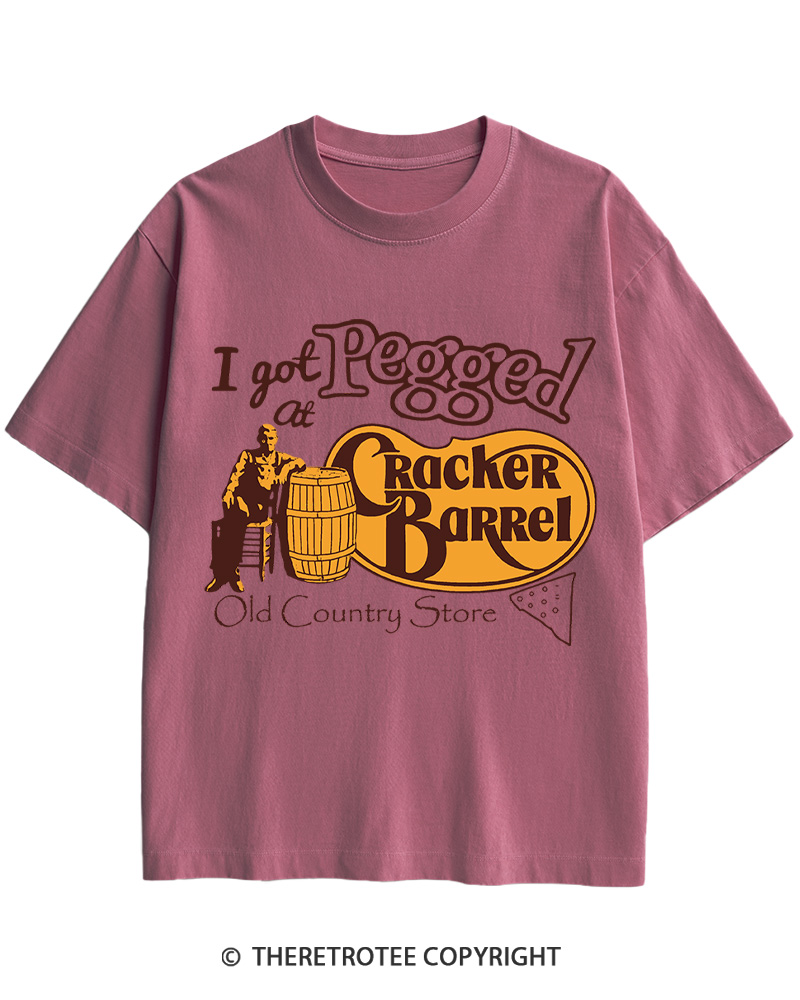 TheRetroTee I Got Pegged At Cracker Barrel 1970s Cotton T-Shirt