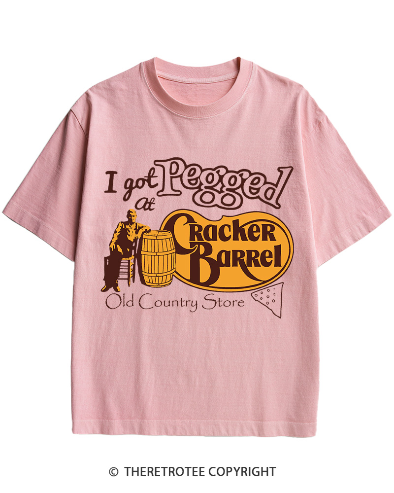 TheRetroTee I Got Pegged At Cracker Barrel 1970s Cotton T-Shirt