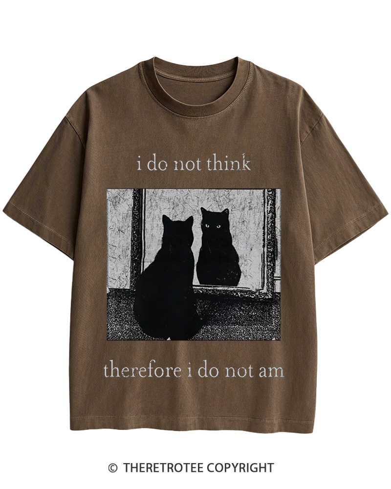 TheRetroTee I Do Not Think Therefore I Do Not Am 1940s Cotton T-Shirt