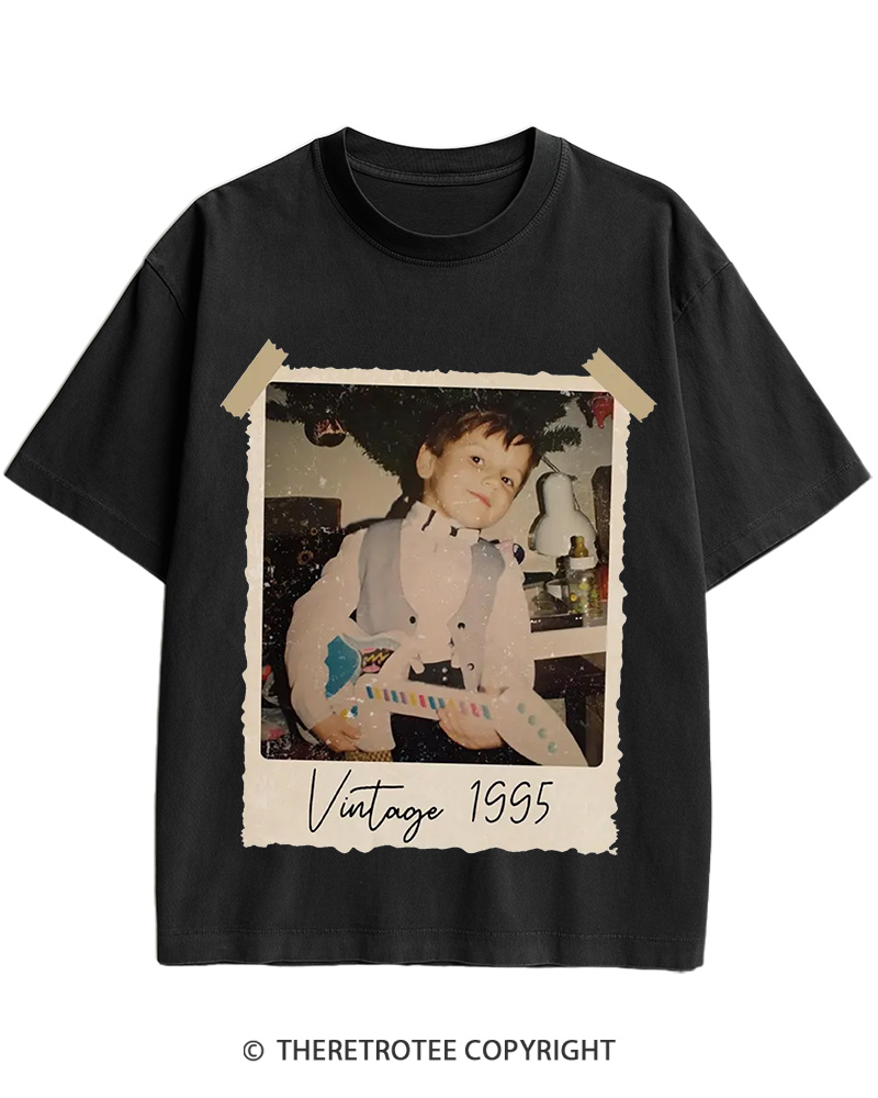 TheRetroTee Custom Vintage Photo And Year Cotton T-Shirt