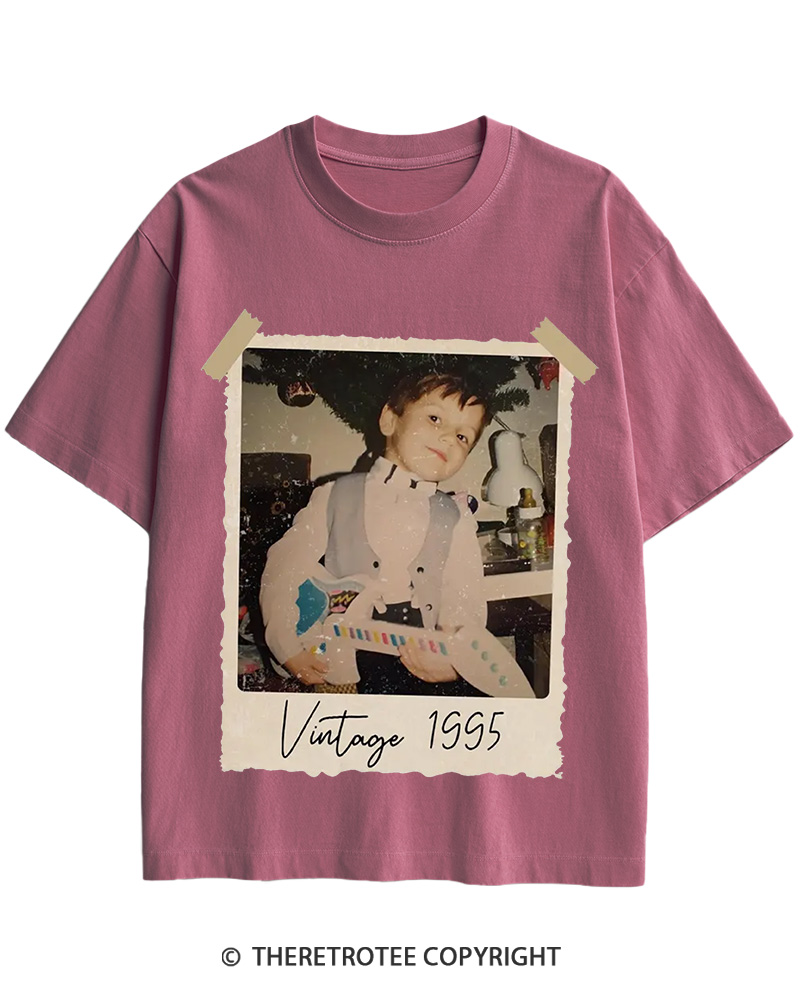 TheRetroTee Custom Vintage Photo And Year Cotton T-Shirt