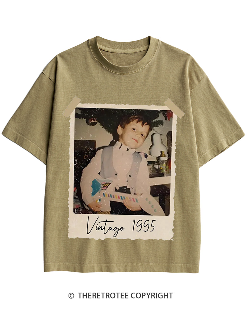 TheRetroTee Custom Vintage Photo And Year Cotton T-Shirt