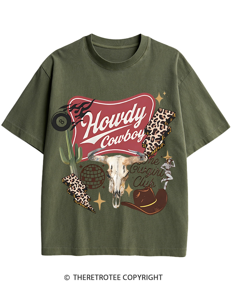 TheRetroTee Cowboy Skull Disco 1970s Cotton T-Shirt