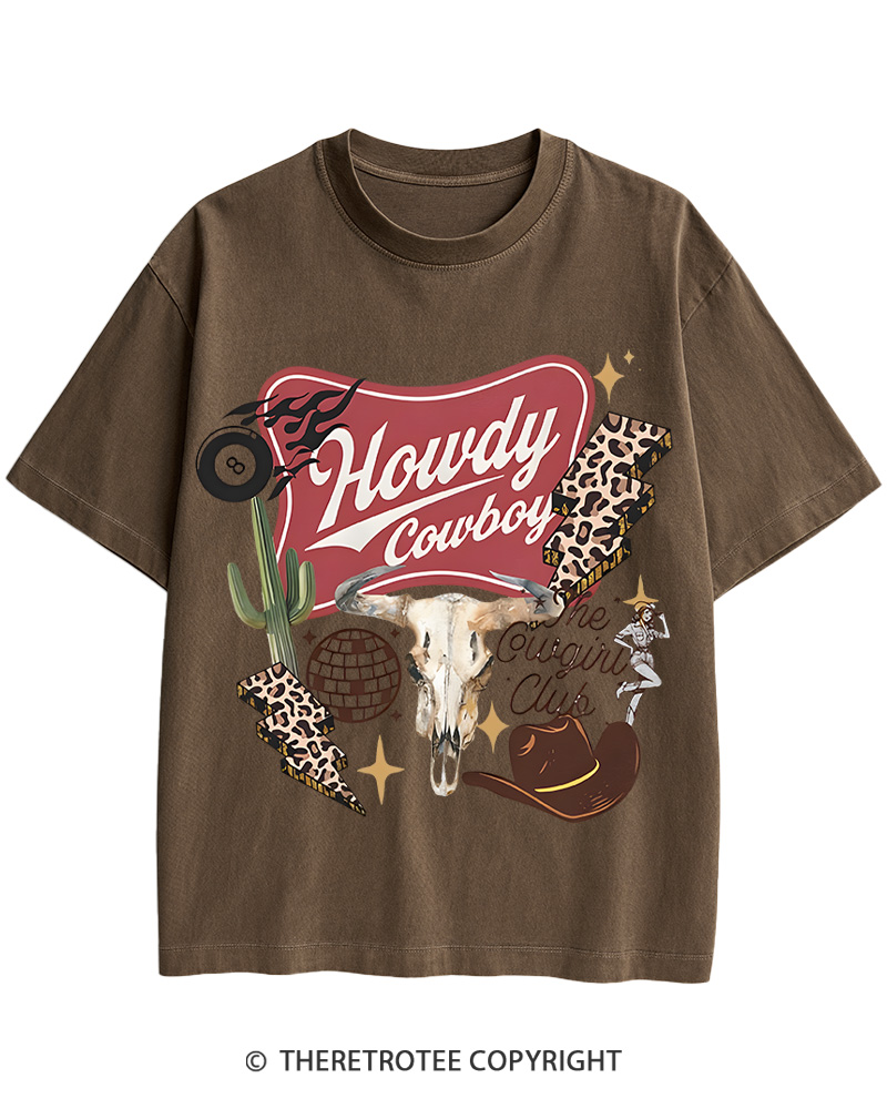 TheRetroTee Cowboy Skull Disco 1970s Cotton T-Shirt