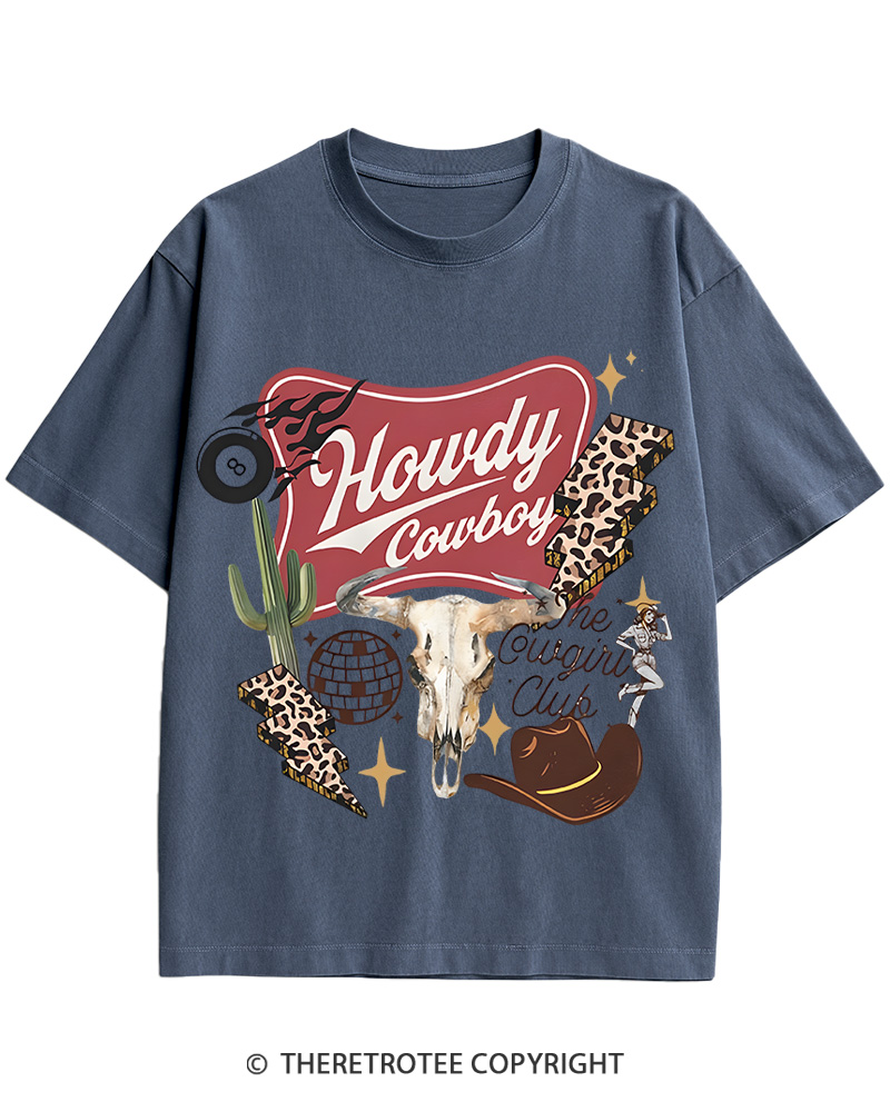 TheRetroTee Cowboy Skull Disco 1970s Cotton T-Shirt