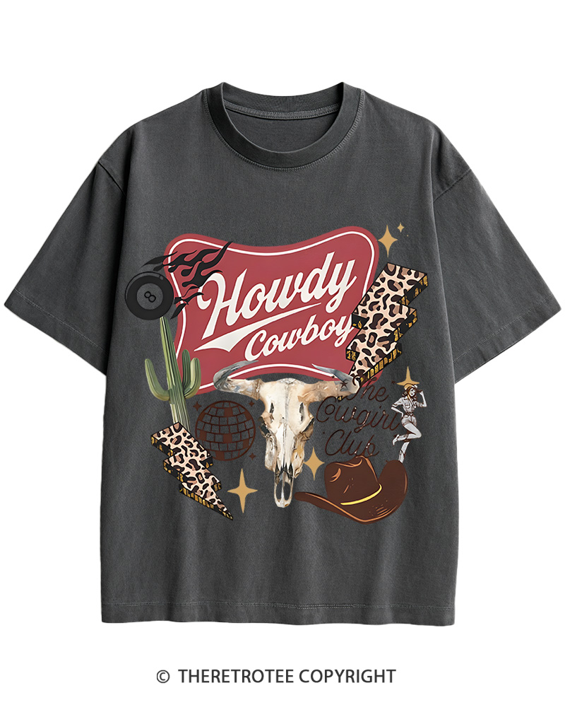 TheRetroTee Cowboy Skull Disco 1970s Cotton T-Shirt