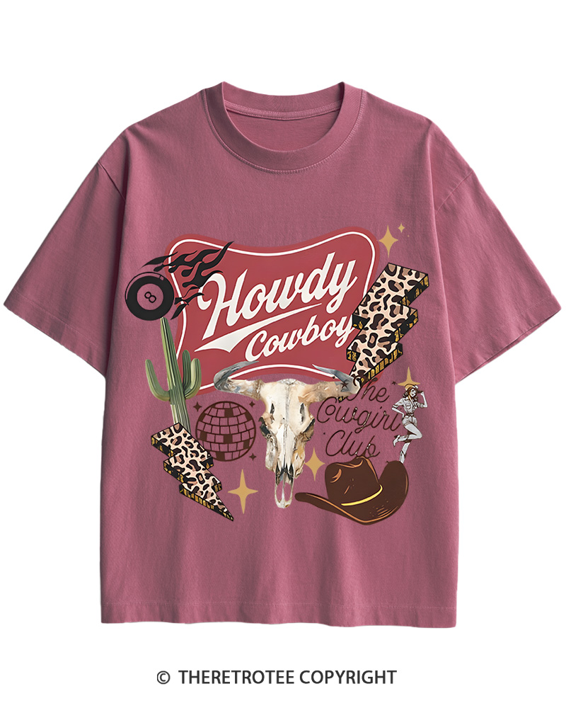 TheRetroTee Cowboy Skull Disco 1970s Cotton T-Shirt