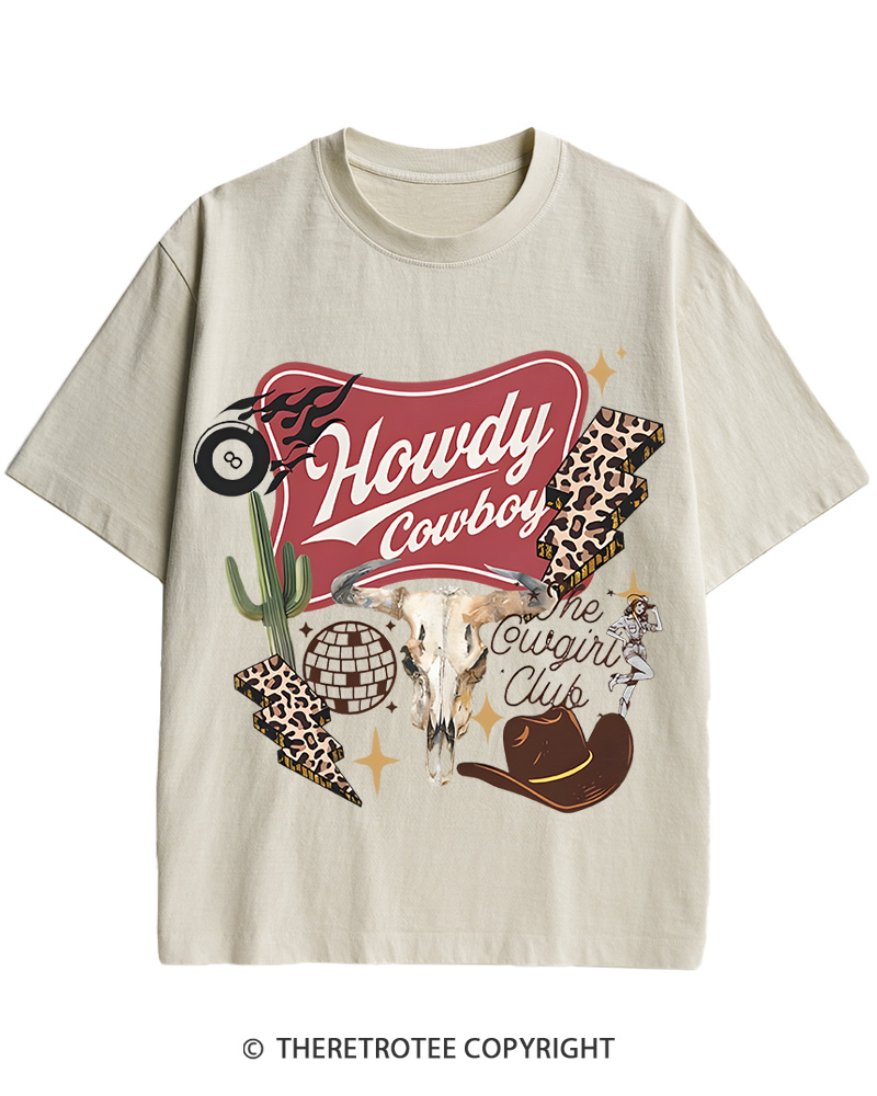 TheRetroTee Cowboy Skull Disco 1970s Cotton T-Shirt