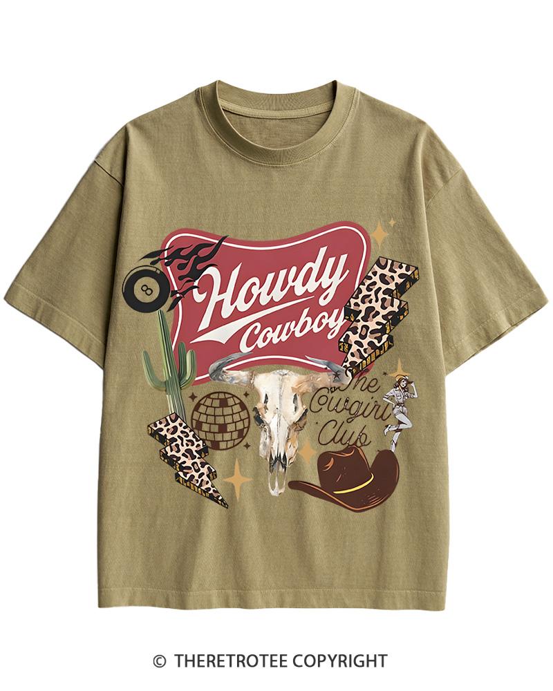 TheRetroTee Cowboy Skull Disco 1970s Cotton T-Shirt