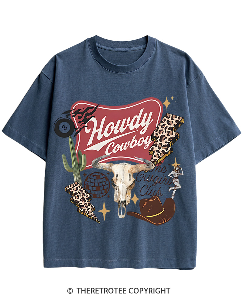 TheRetroTee Cowboy Skull Disco 1970s Cotton T-Shirt