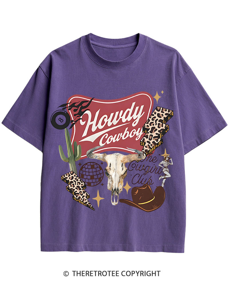 TheRetroTee Cowboy Skull Disco 1970s Cotton T-Shirt