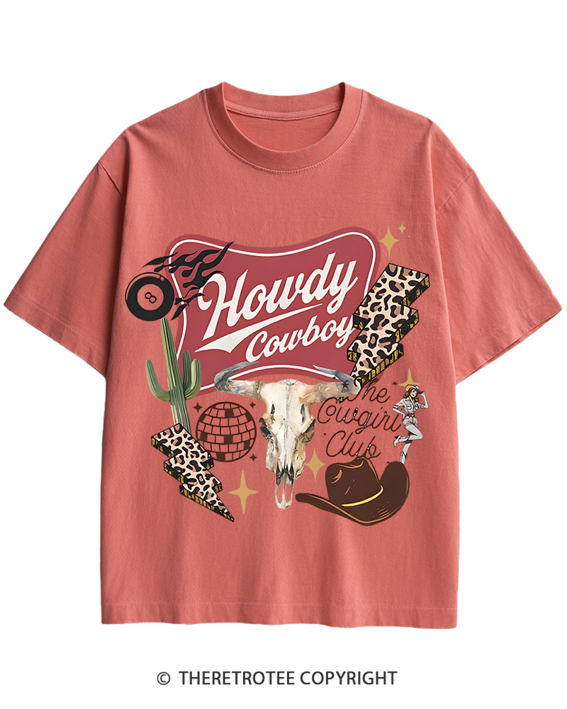 TheRetroTee Cowboy Skull Disco 1970s Cotton T-Shirt