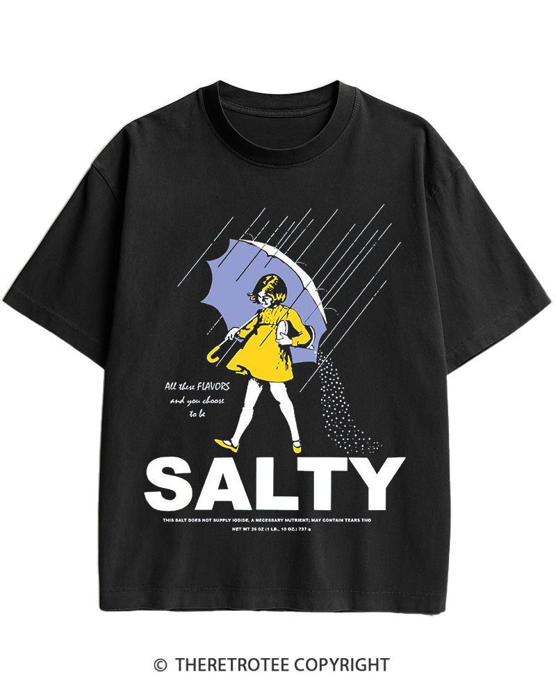 TheRetroTee Stay Salty Girl Parody Cotton T-Shirt