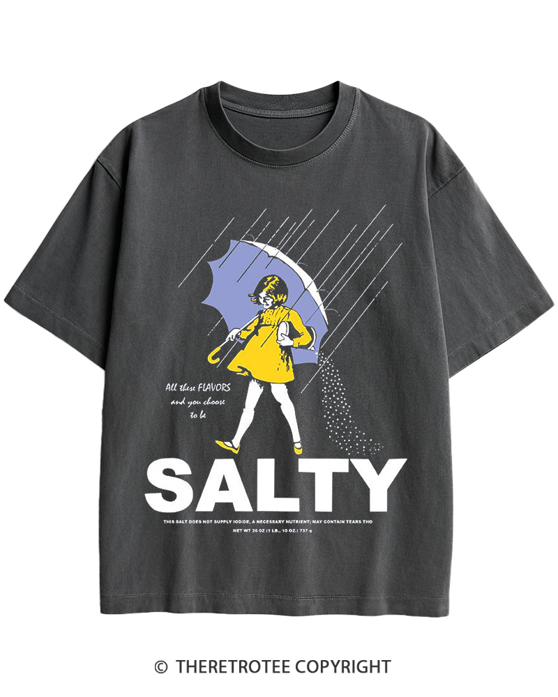 TheRetroTee Stay Salty Girl Parody Cotton T-Shirt