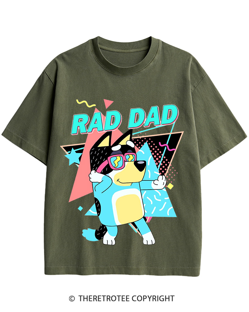 TheRetroTee Rad Dad Bluey 1990s Cotton T-Shirt
