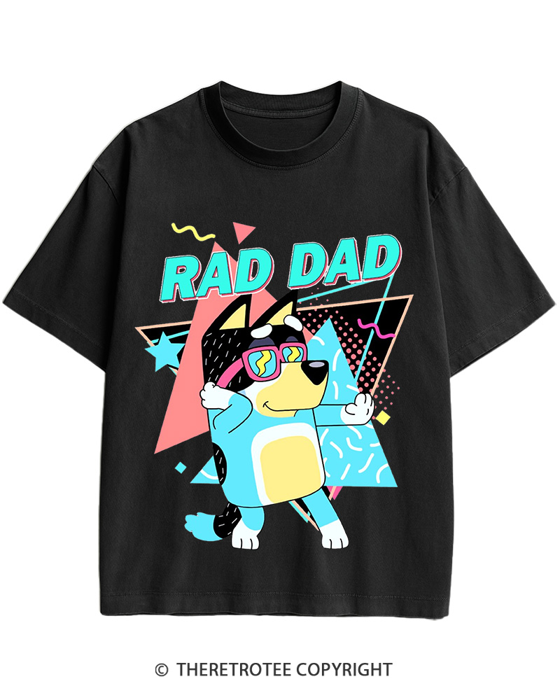 TheRetroTee Rad Dad Bluey 1990s Cotton T-Shirt