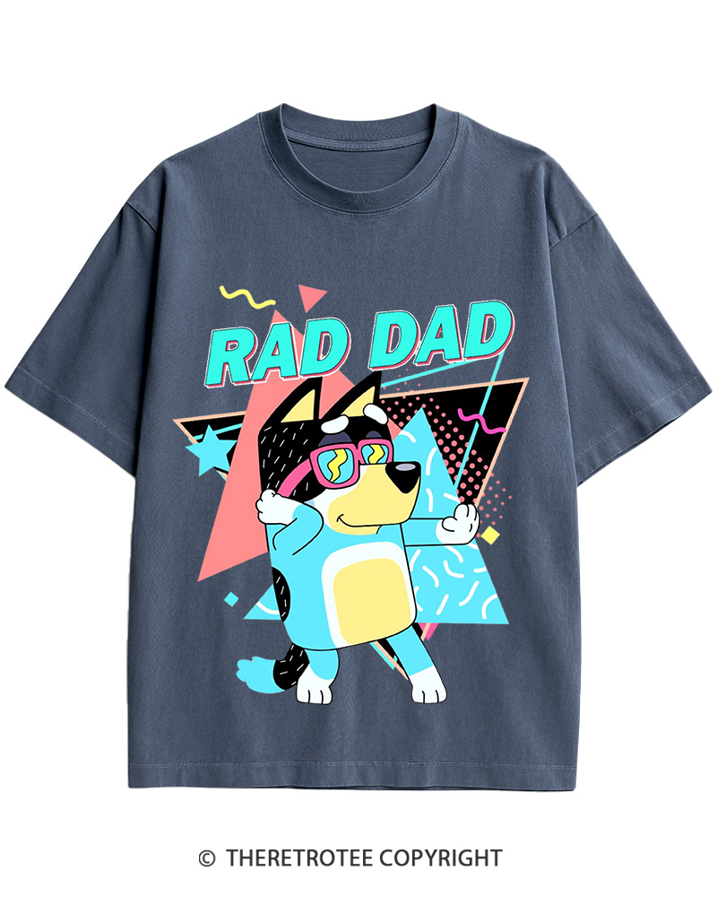 TheRetroTee Rad Dad Bluey 1990s Cotton T-Shirt