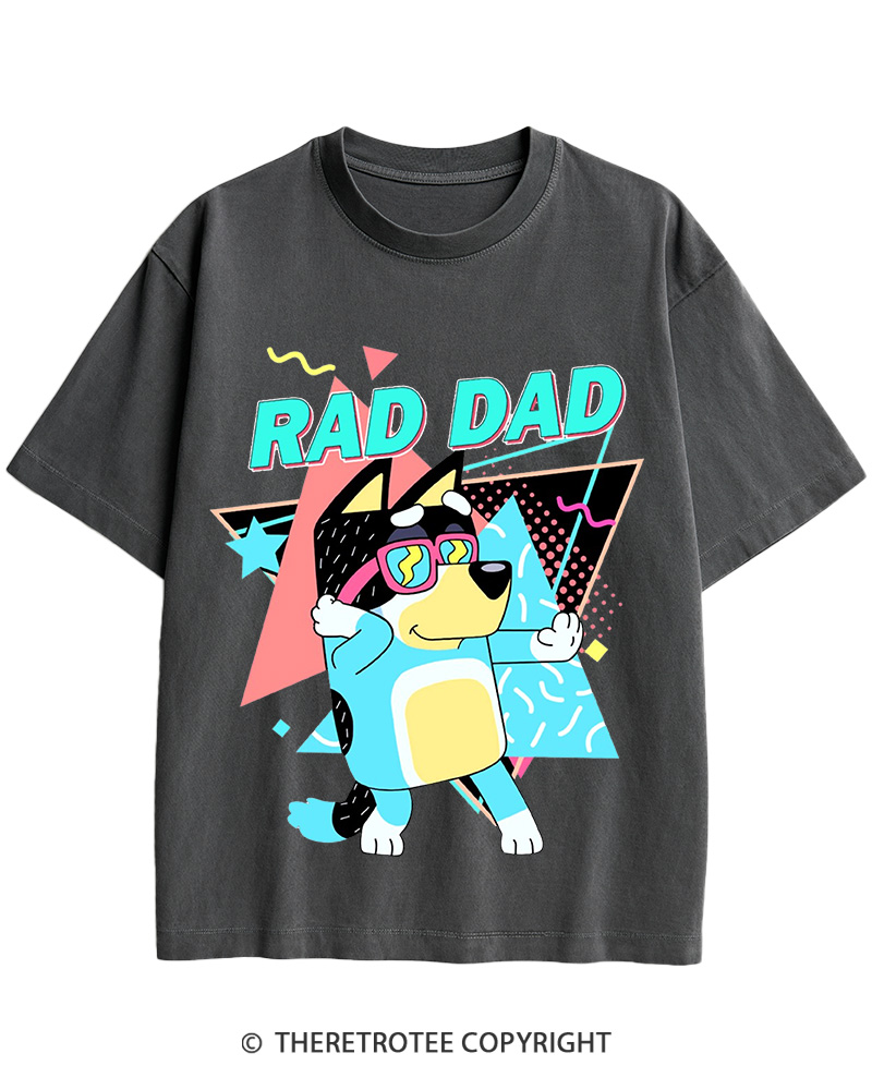 TheRetroTee Rad Dad Bluey 1990s Cotton T-Shirt