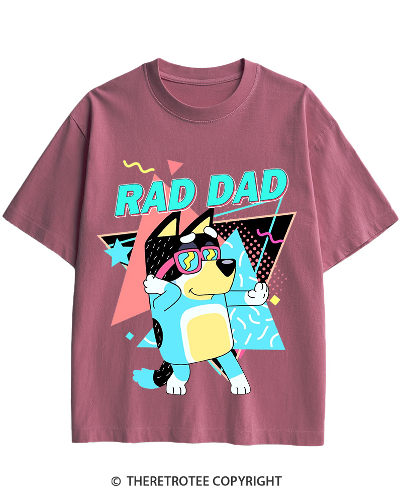 TheRetroTee Rad Dad Bluey 1990s Cotton T-Shirt