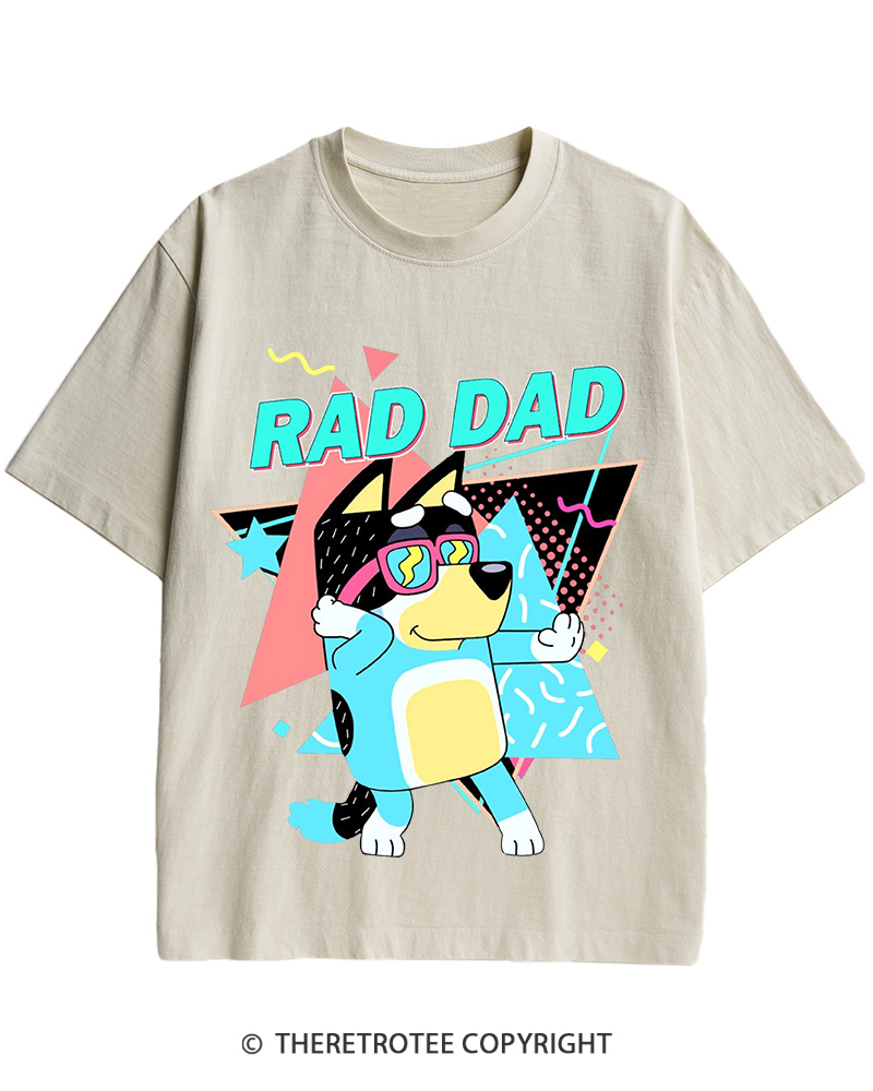 TheRetroTee Rad Dad Bluey 1990s Cotton T-Shirt