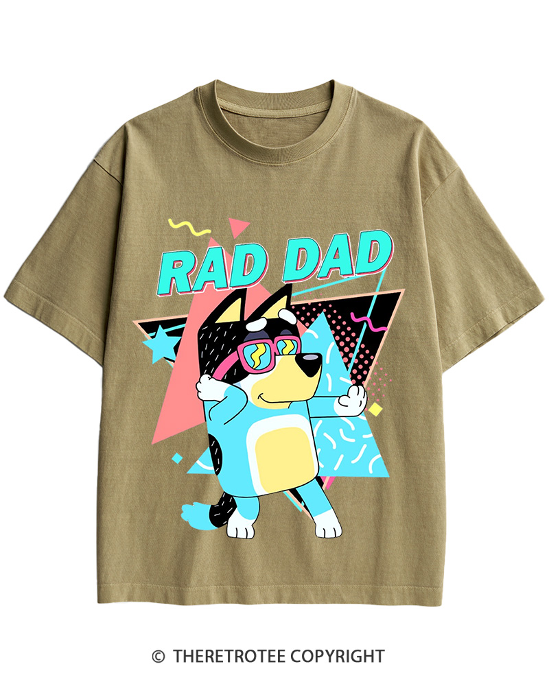 TheRetroTee Rad Dad Bluey 1990s Cotton T-Shirt