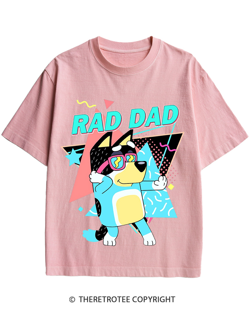 TheRetroTee Rad Dad Bluey 1990s Cotton T-Shirt