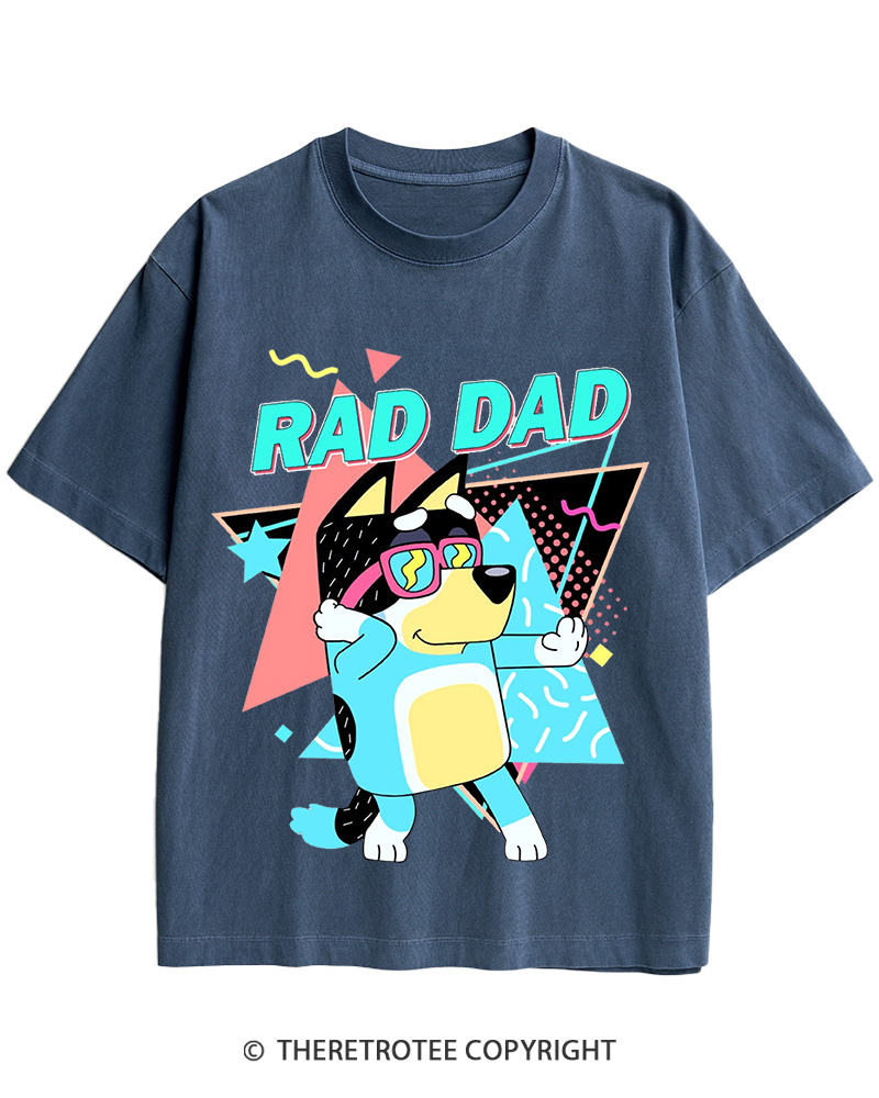 TheRetroTee Rad Dad Bluey 1990s Cotton T-Shirt