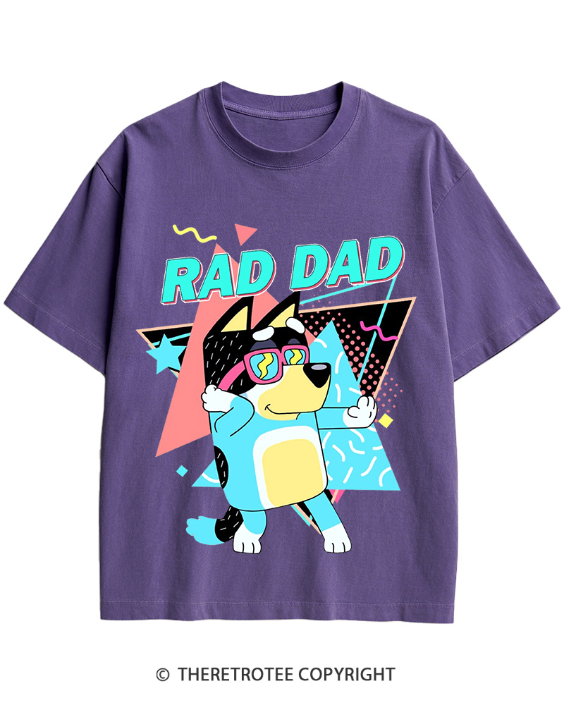 TheRetroTee Rad Dad Bluey 1990s Cotton T-Shirt