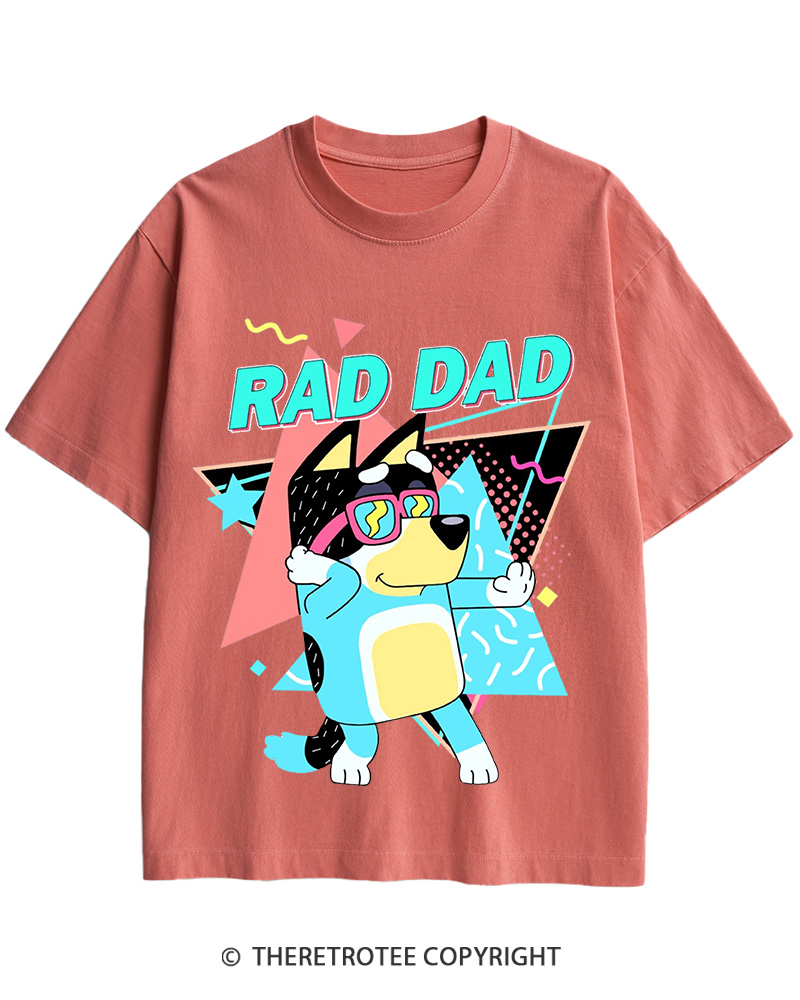 TheRetroTee Rad Dad Bluey 1990s Cotton T-Shirt