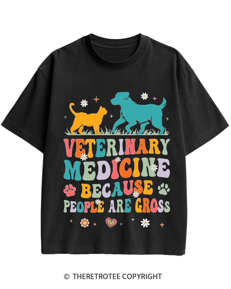 TheRetroTee Groovy Vet Tech 1980s Cotton T-Shirt