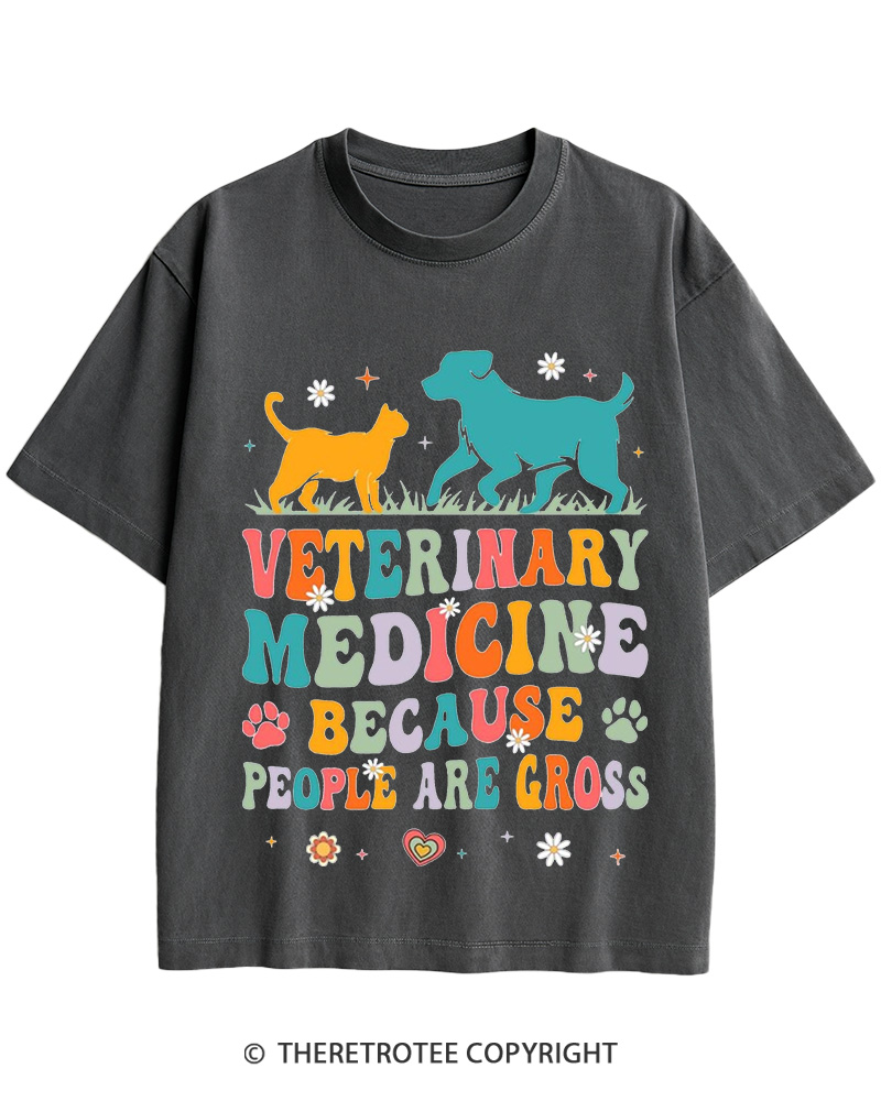 TheRetroTee Groovy Vet Tech 1980s Cotton T-Shirt