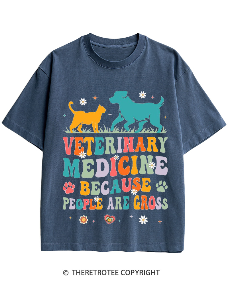 TheRetroTee Groovy Vet Tech 1980s Cotton T-Shirt