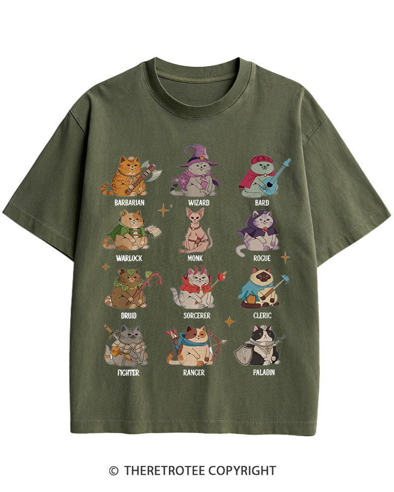 TheRetroTee Dungeons And Cats 1970s Cotton T-Shirt