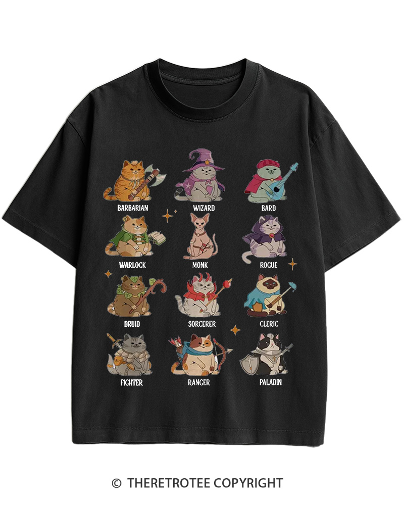 TheRetroTee Dungeons And Cats 1970s Cotton T-Shirt