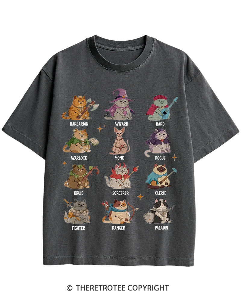 TheRetroTee Dungeons And Cats 1970s Cotton T-Shirt