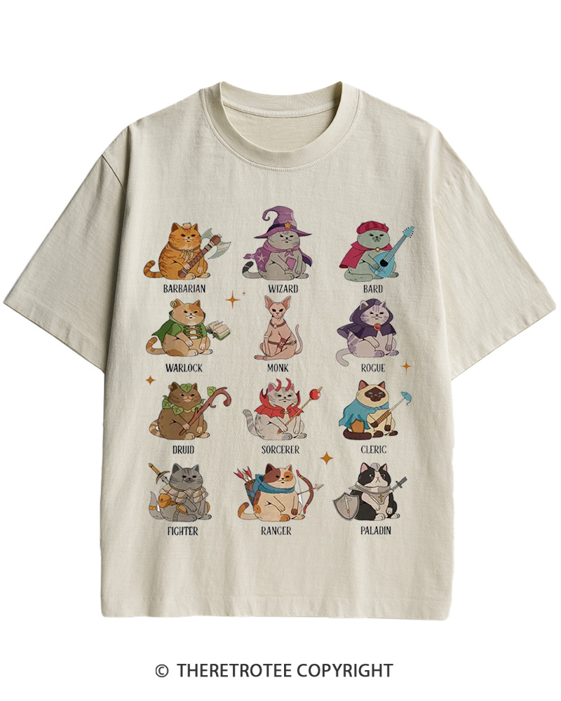 TheRetroTee Dungeons And Cats 1970s Cotton T-Shirt