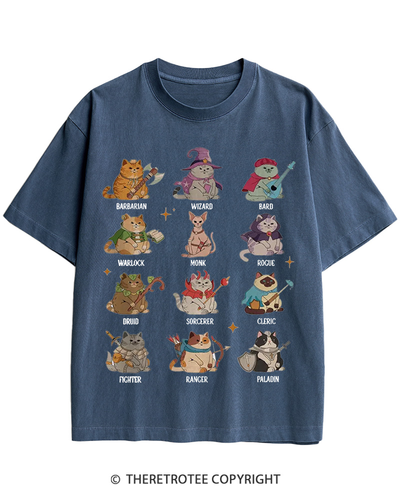 TheRetroTee Dungeons And Cats 1970s Cotton T-Shirt