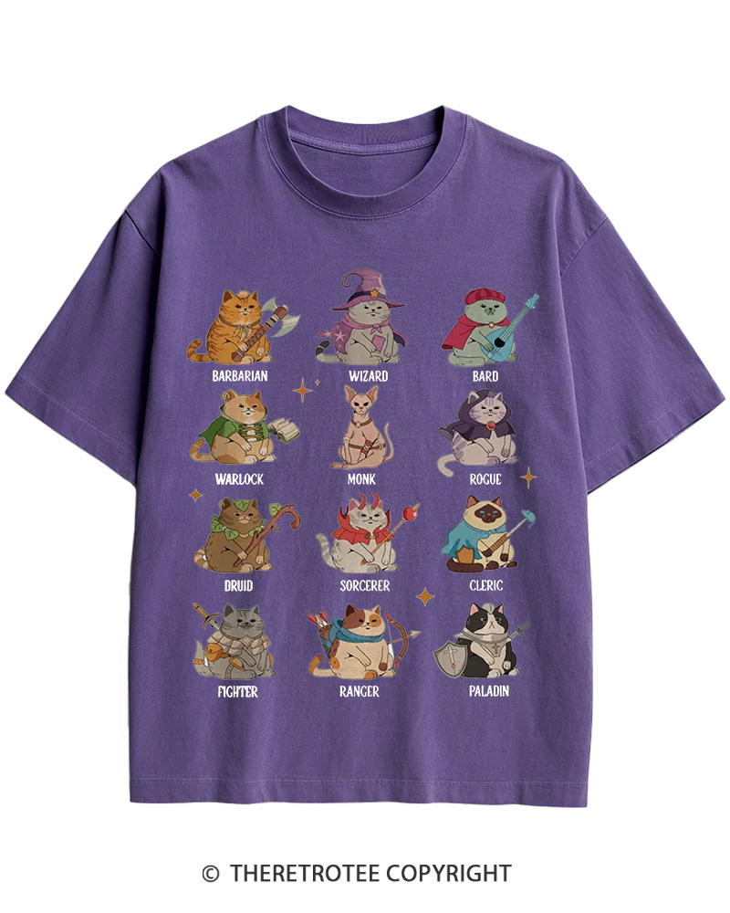 TheRetroTee Dungeons And Cats 1970s Cotton T-Shirt