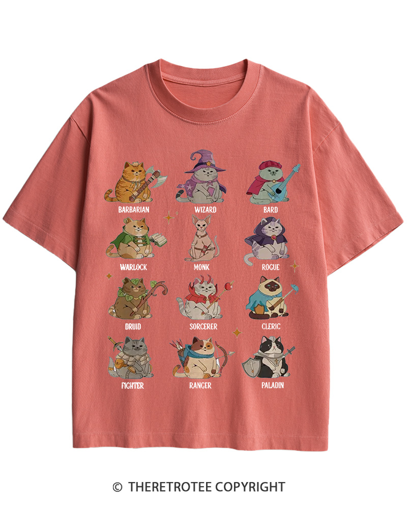 TheRetroTee Dungeons And Cats 1970s Cotton T-Shirt