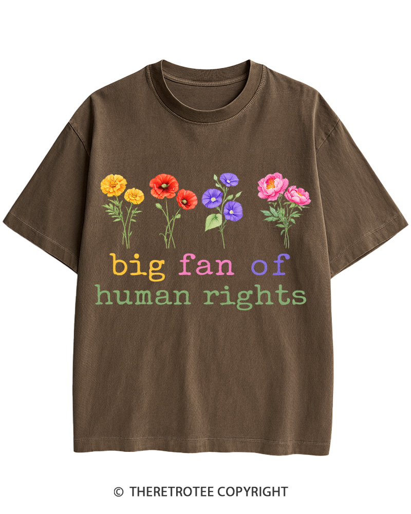 TheRetroTee Big Fan Of Human Rights Cotton T-Shirt