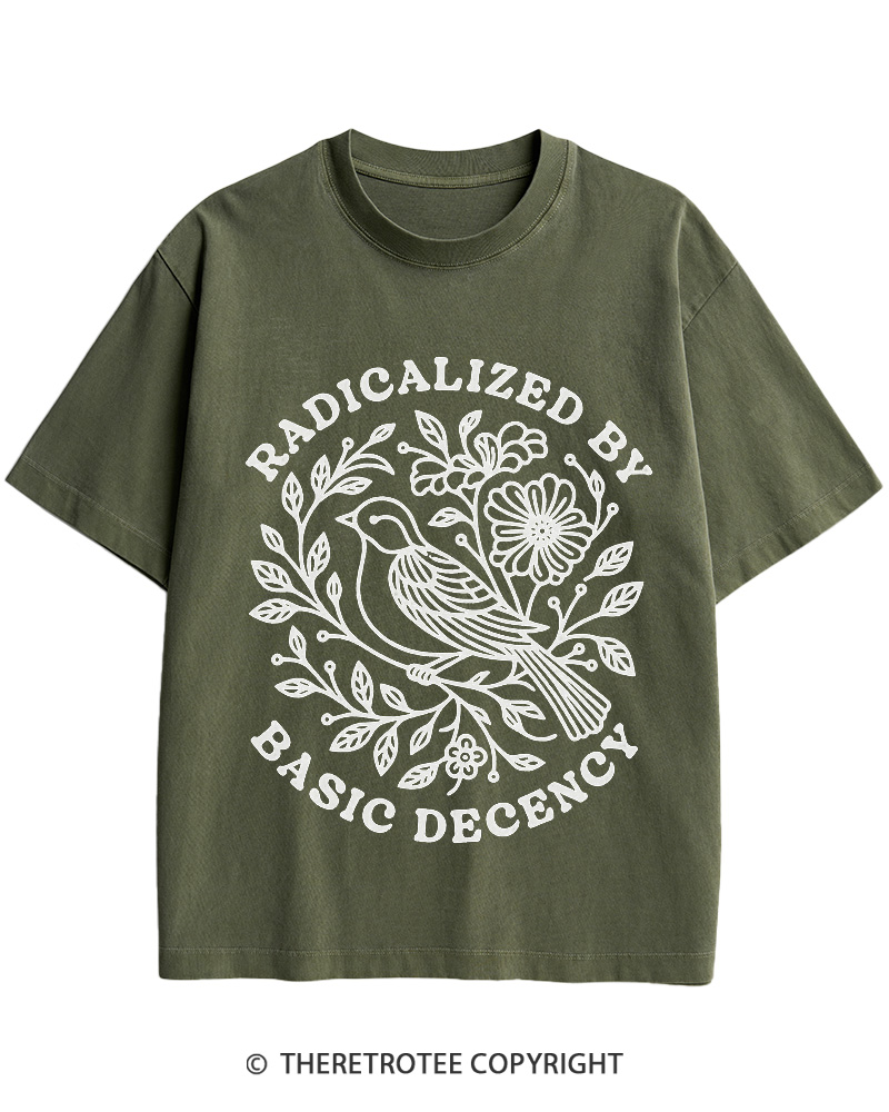 TheRetroTee Radicalized By Basic Decency Cotton T-Shirt
