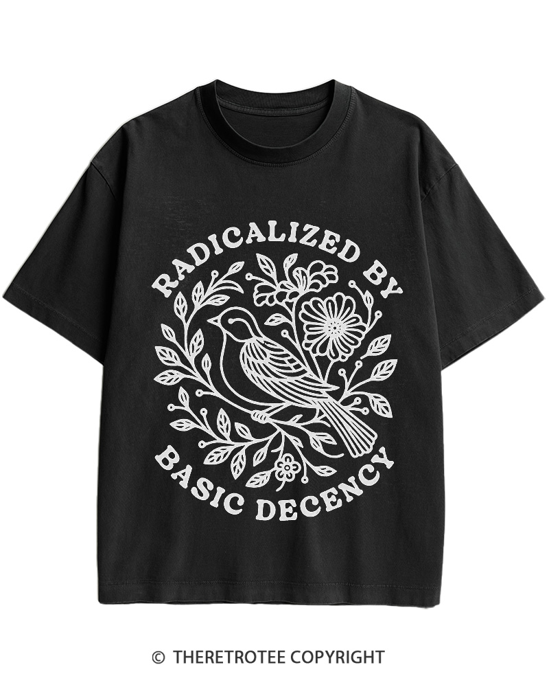 TheRetroTee Radicalized By Basic Decency Cotton T-Shirt