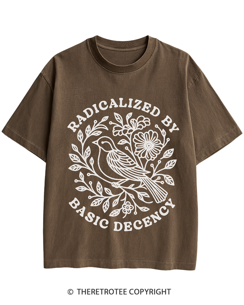 TheRetroTee Radicalized By Basic Decency Cotton T-Shirt