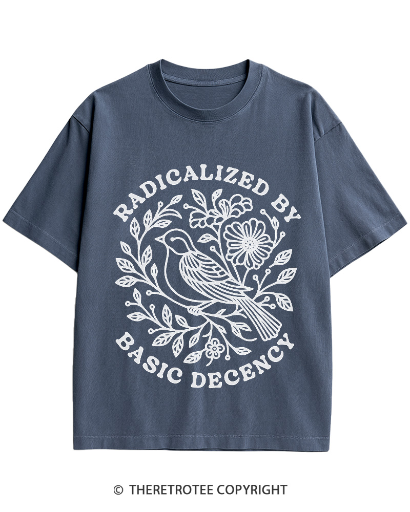 TheRetroTee Radicalized By Basic Decency Cotton T-Shirt